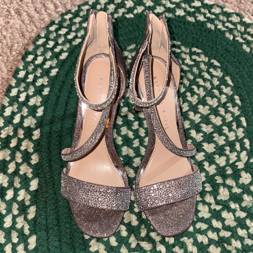 Kelly & Katie Shimmering Silver Heels